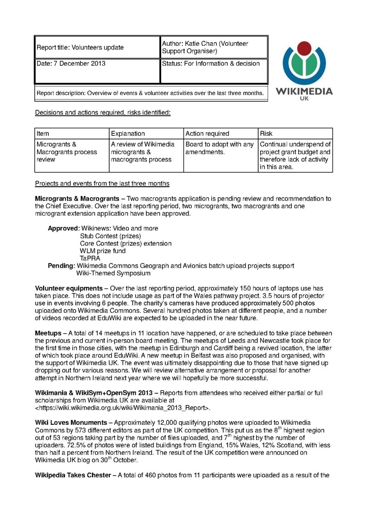 File:Volunteer Support Organiser report, December 2013.pdf