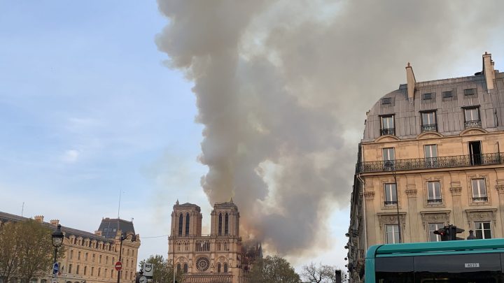 Notre Dame de Paris on fire on April 15th 2019